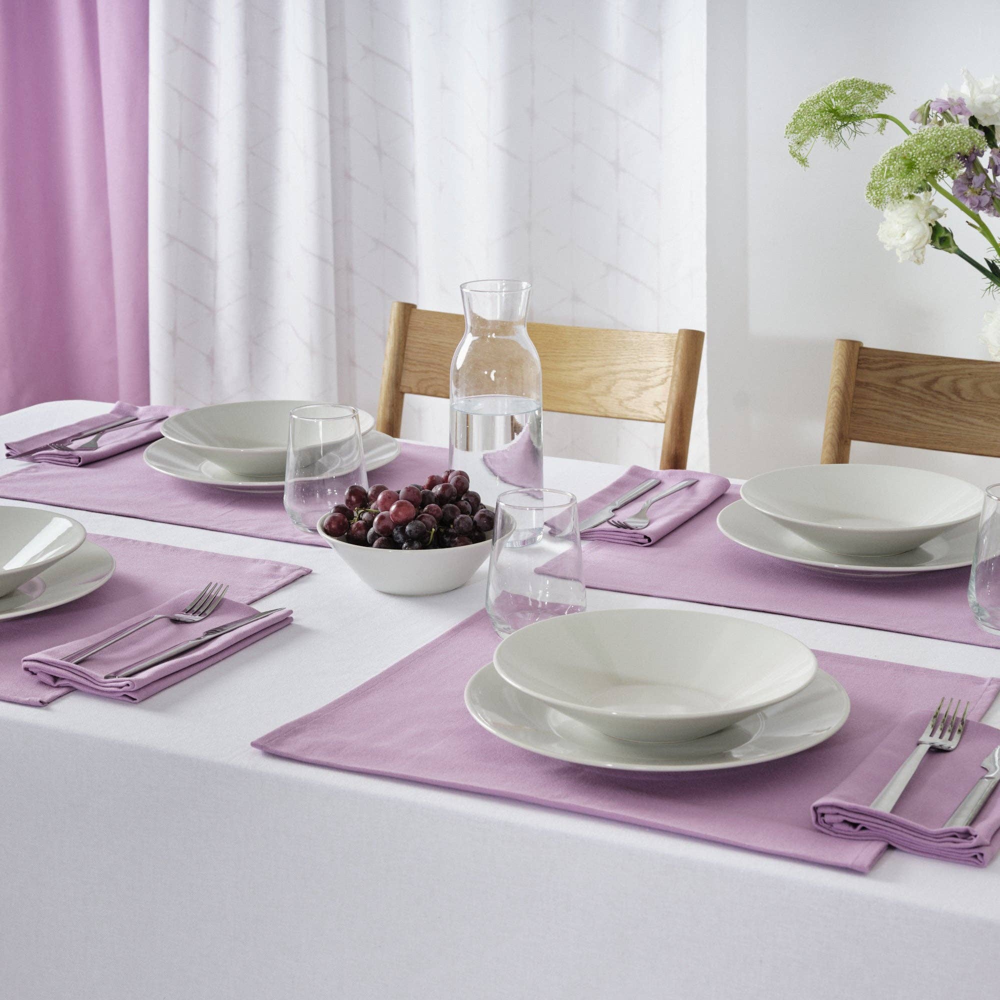 SG HOGAR – Großhandel Tischdecken – Uni-Tischdecke mit Leinenstoffoptik, 100 % Leinen, Optical White4