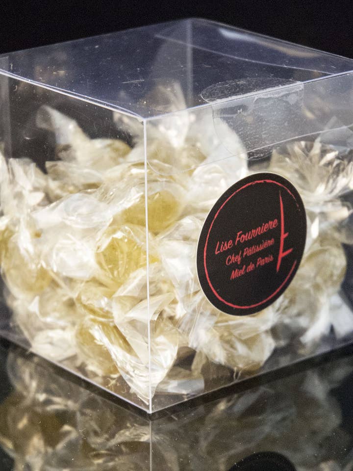 50g kasse med Paris Honning og Rosmarin Slik for engroshandel hos Nougat de Paris