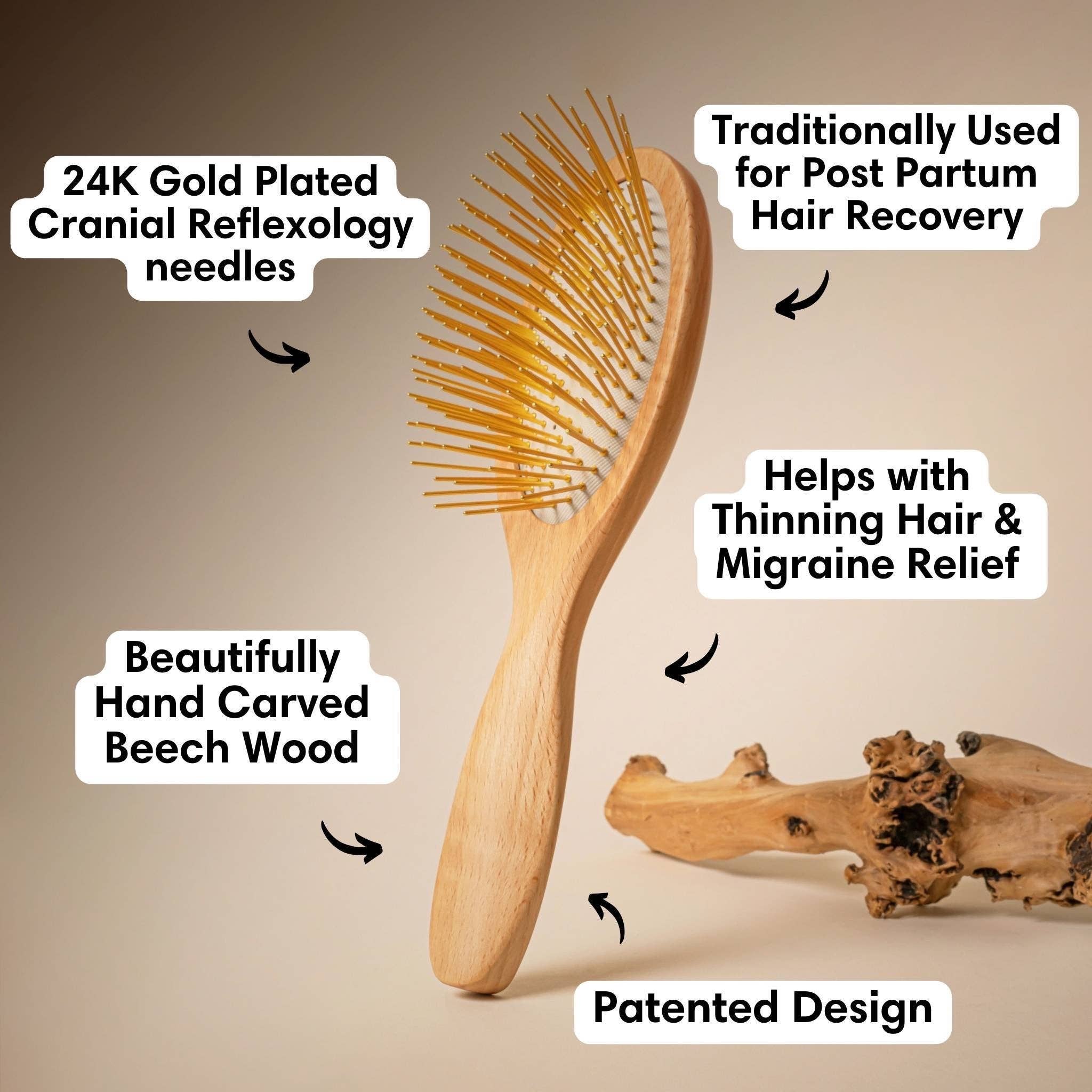 Snow Fox Skincare - Wholesale Hair Brush/Comb - Gua Sha Hair & Scalp Brush: Premium Wooden Edition4