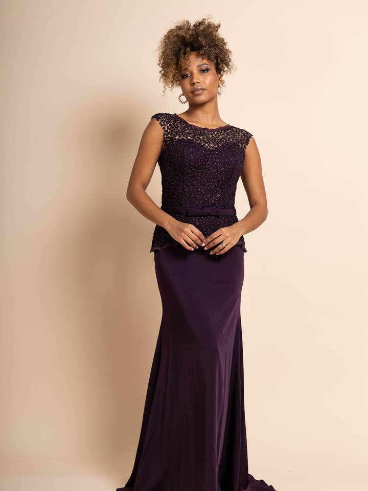 Purple sheath formal dress for wholesale by Promarried