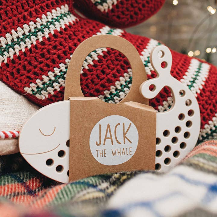 Jack the Whale, wooden lacing toy, montessori for wholesale by milin