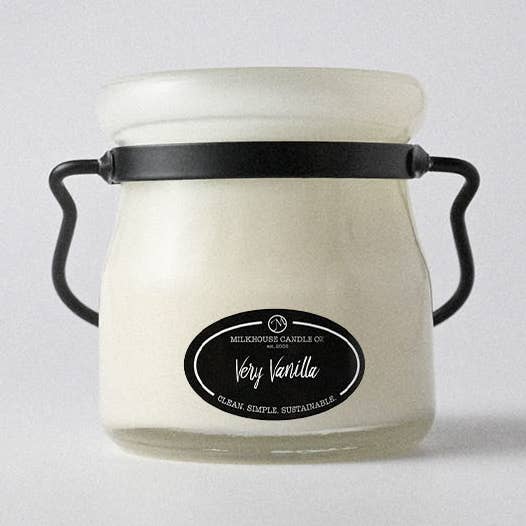 Bougie en pot de crème de 5 oz : très vanille pour la vente par Milkhouse Candle Company