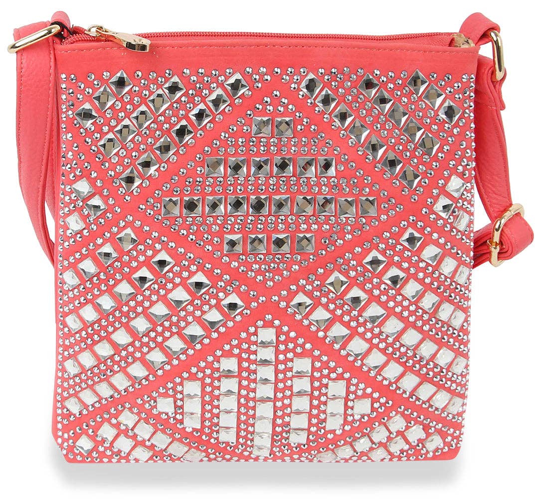 Handbag Express - Vente Sac à bandoulière – femme - Sac bandoulière à motif géométrique en strass0