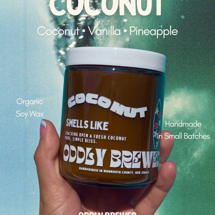 Oddly Brewed - Wholesale Jar/Filled Candle - Coconut 🥥 Soy Candle1
