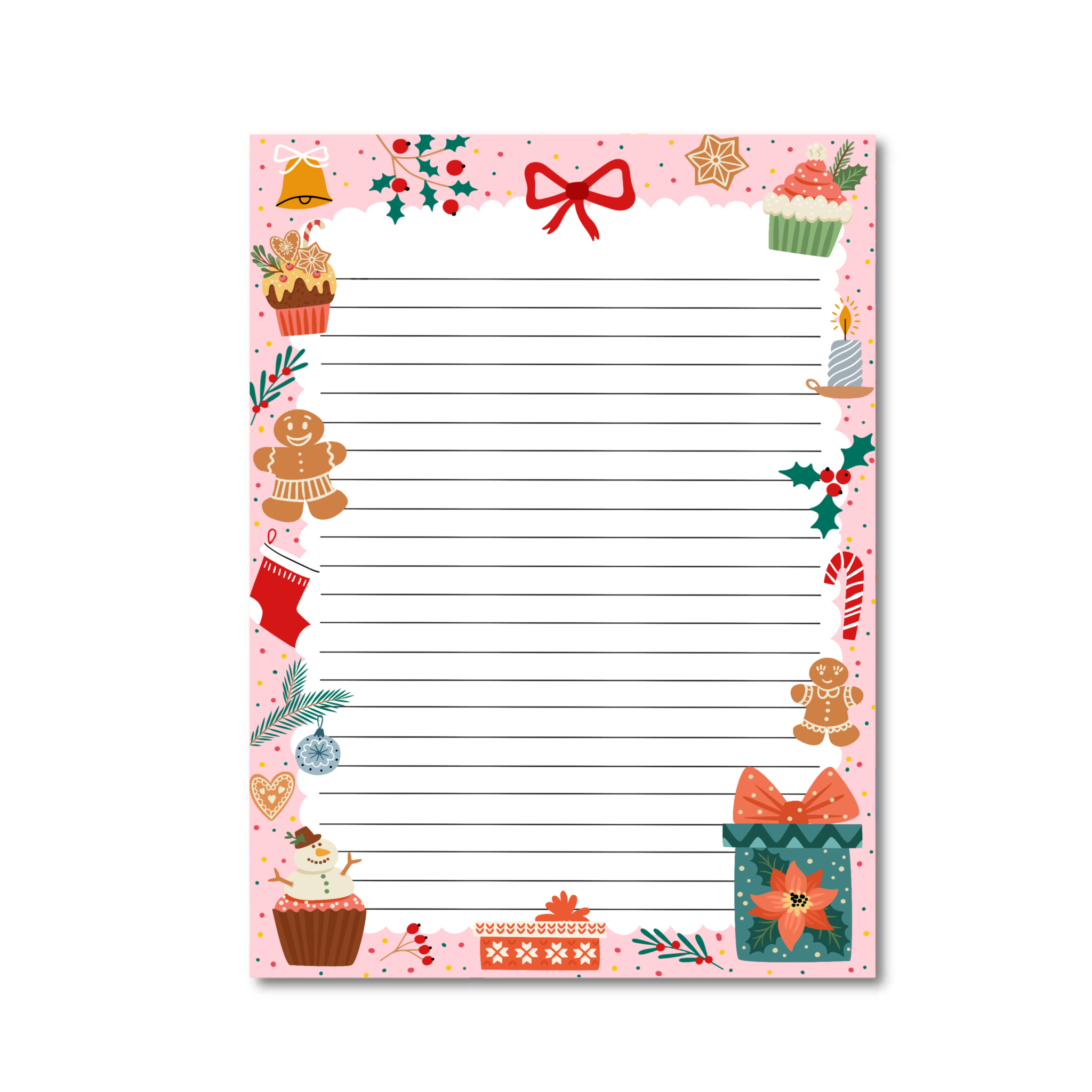 Only Happy Things Stationery - Wholesale Notepad - Notepad Pink Christmas A51