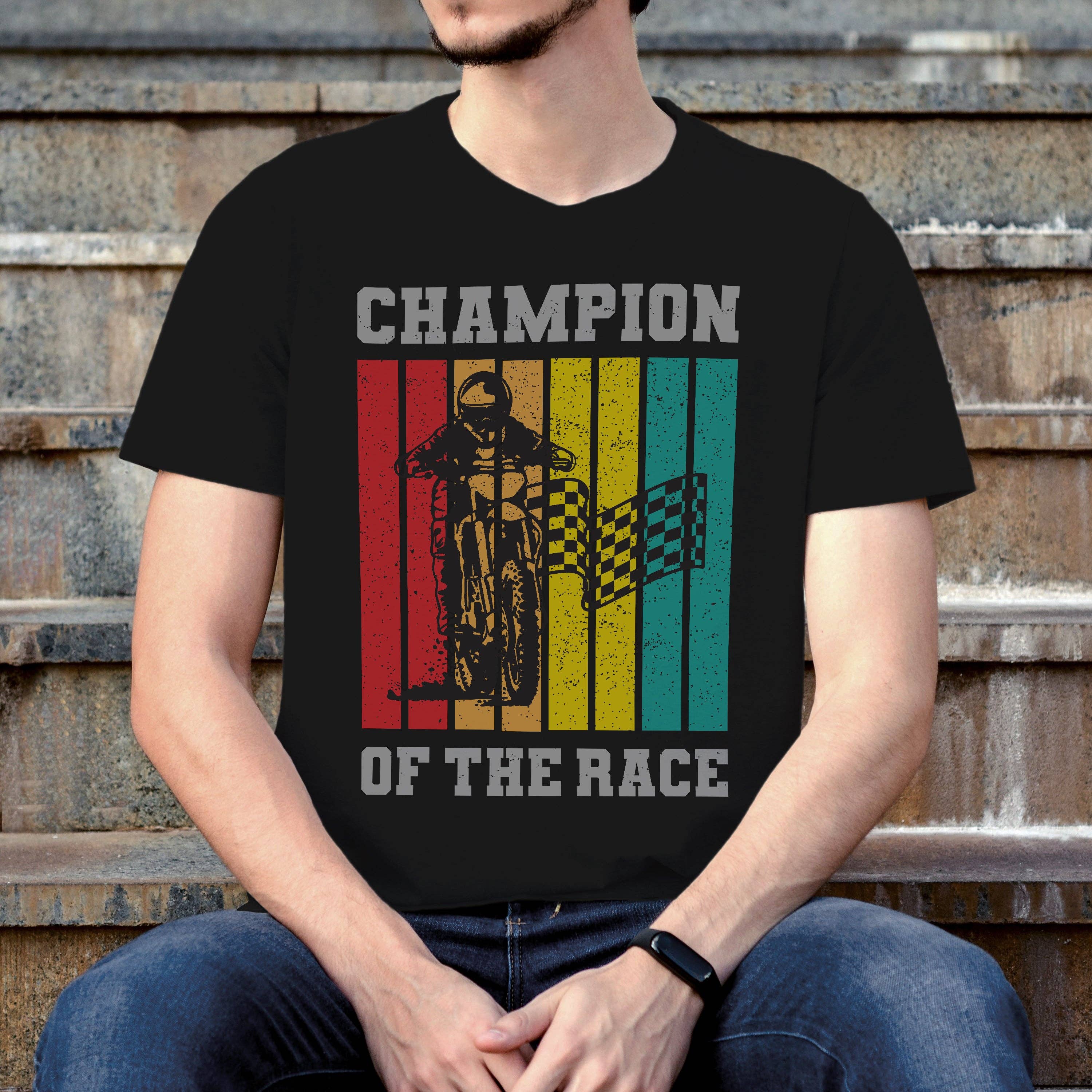 Emogifts - Wholesale Screen Printed T-Shirt - Men's - Champion Of The Racer Motorcycle T-Shirt0