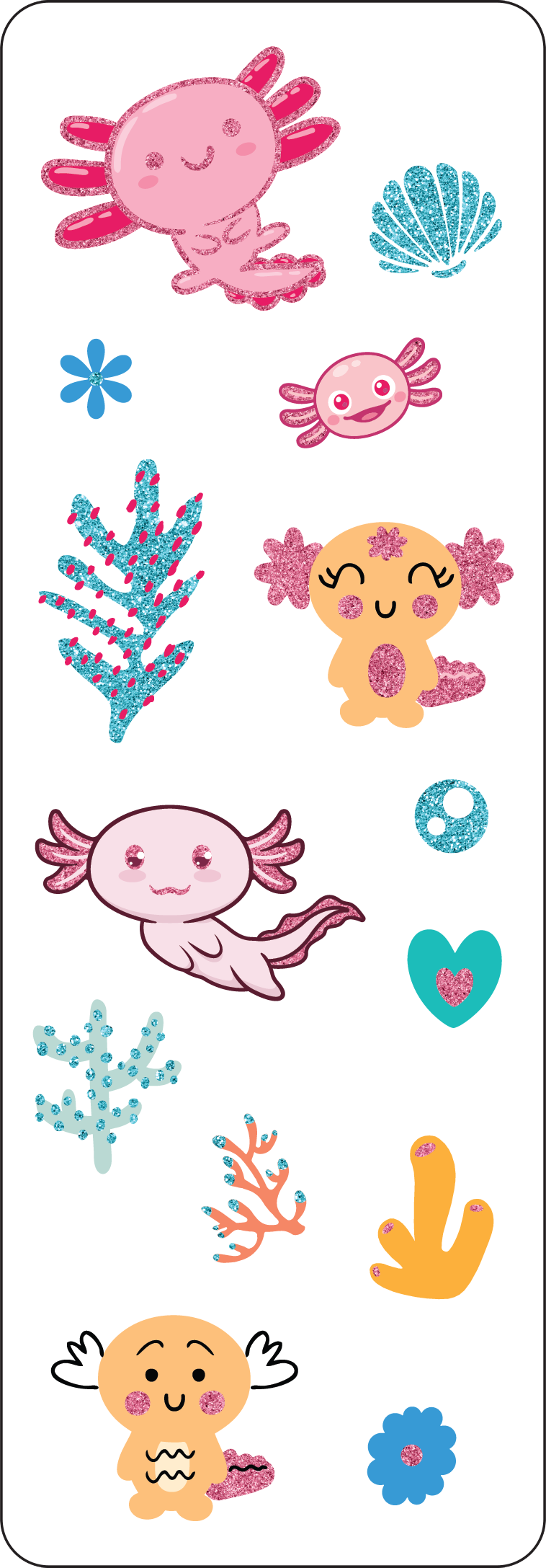 Peter Pauper Press - Wholesale Sticker - Axolotls Sticker Set1