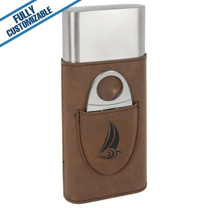 GiftWorksPlus - Wholesale Cigarette Case - Engraved Leatherette Cigar Case/Cutter - Fully Customizable2