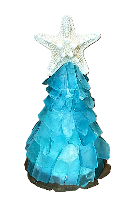 A SEAGLASS CREATION/SALTY SIGNS DESIGNS - Wholesale Christmas Decoration - 3D Seaglass Christmas Tree Box Set 3