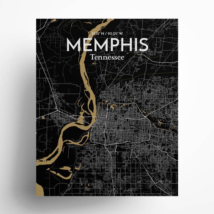 Memphis City Map Poster for wholesale by OurPoster.com