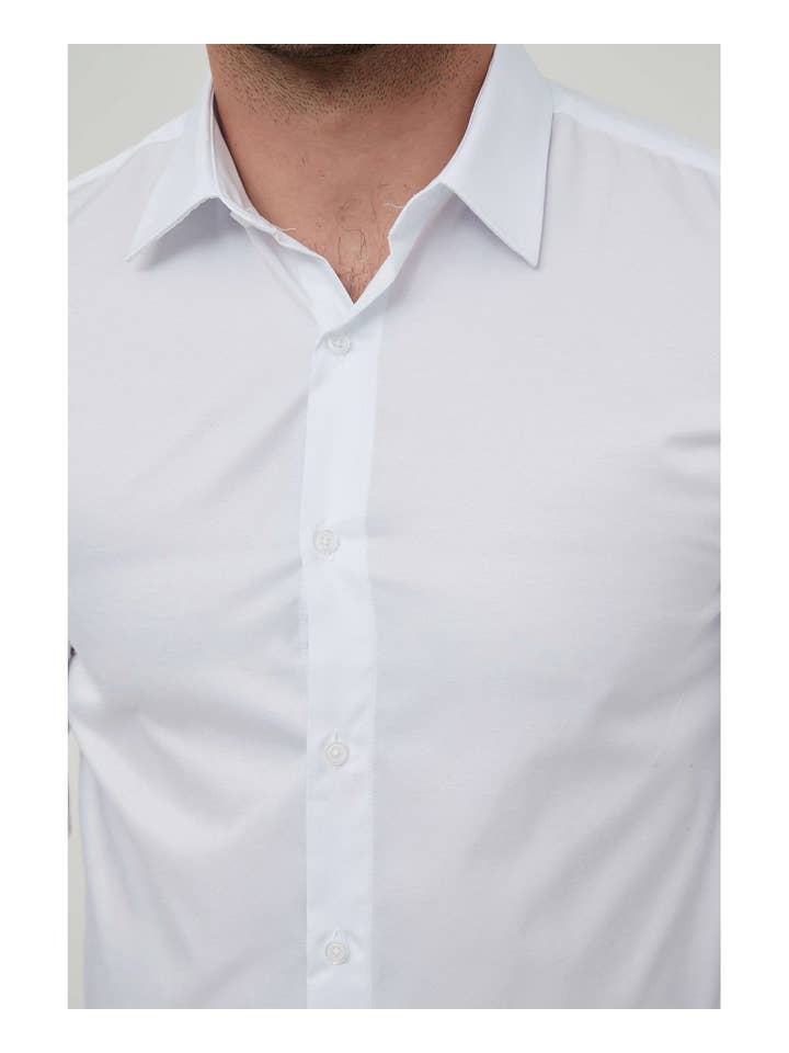 Yves Enzo - Wholesale Button Down Shirt - Men's - White shirt slim fit1
