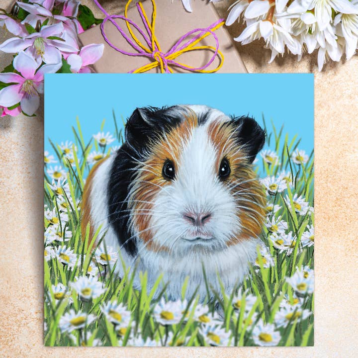 Pet Greeting Card - Guinea Pig for wholesale by Irisha's Card Art