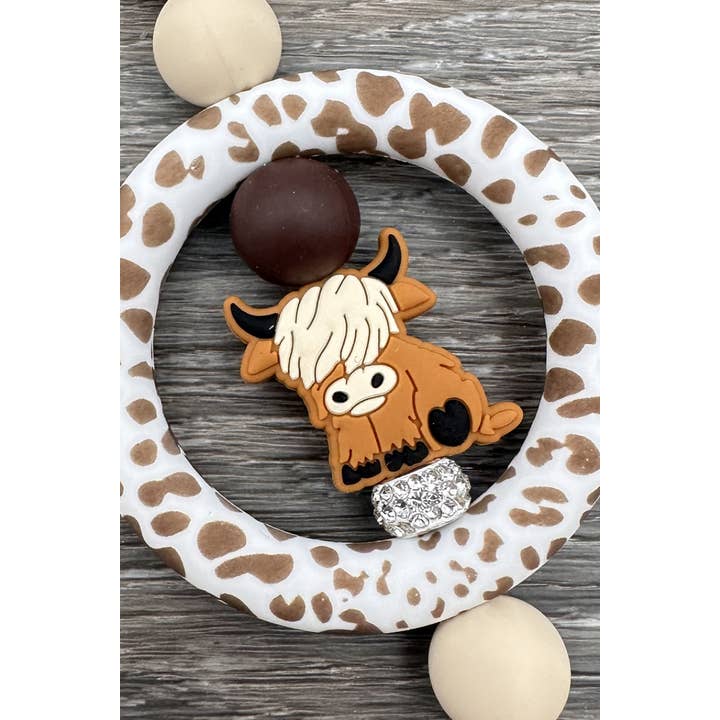DESHENG ENTERPRISE - Wholesale Keychain - Women's - WESTERN COW BUTTERFLY SILICONE BEADED KEYCHAIN