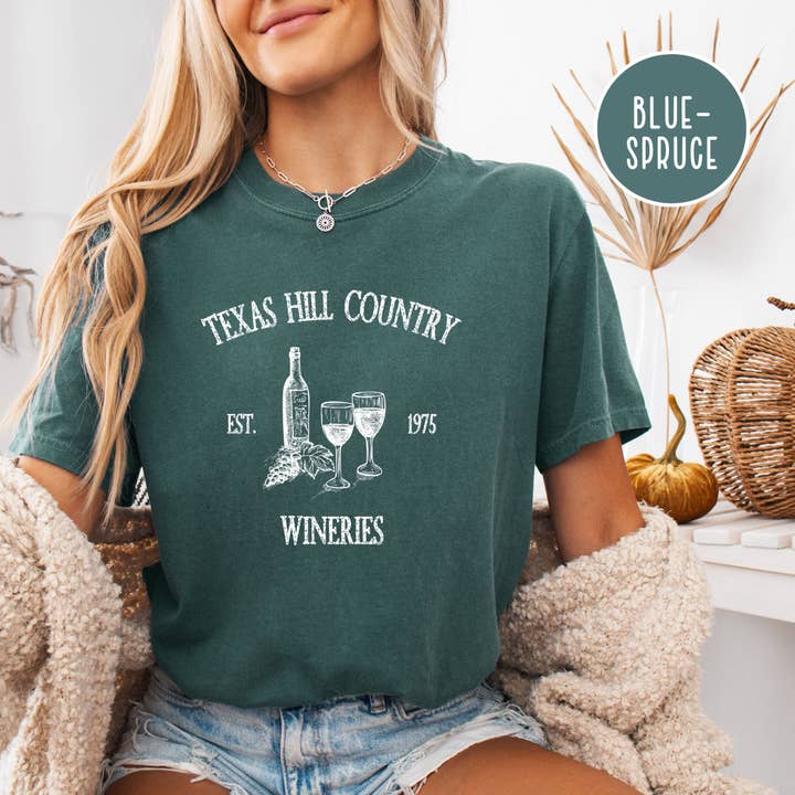 T-shirt Comfort Colors® des vignobles du Texas Hill Country pour la vente par CindyL Boutique