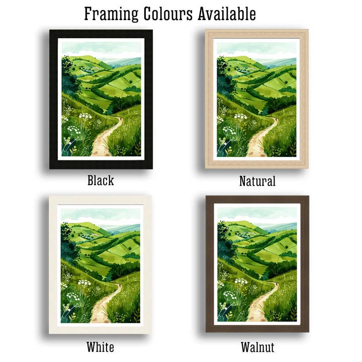 InkNPrintz - Venta al por mayor Ilustración - Póster de viaje de Malvern Hills, Inglaterra1