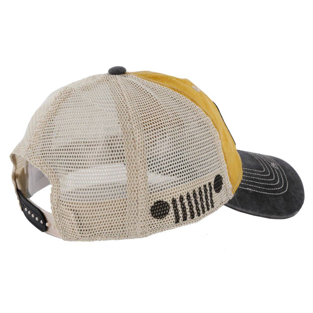 Detroit Shirt Co. - Wholesale Trucker Hat - Men's - Hat - Jeep Have Fun Out There Patch Garment Washed Trucker1