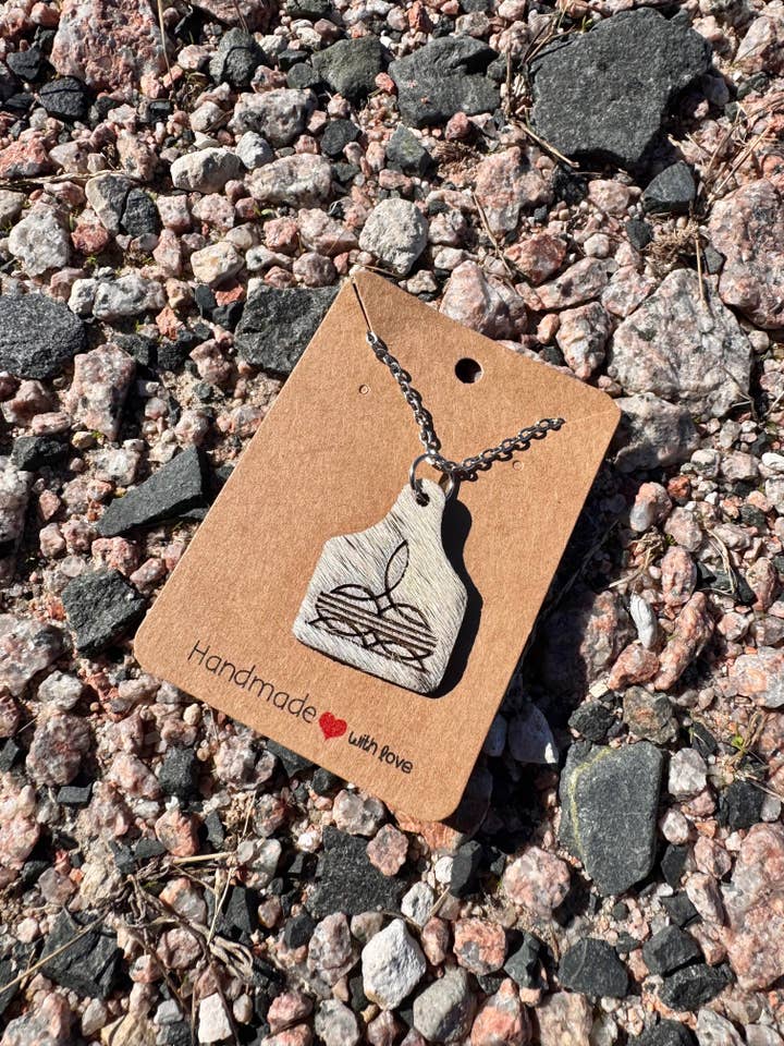 Cowhide Boot Stitch Necklace for wholesale by Twisted Iron Wholesale