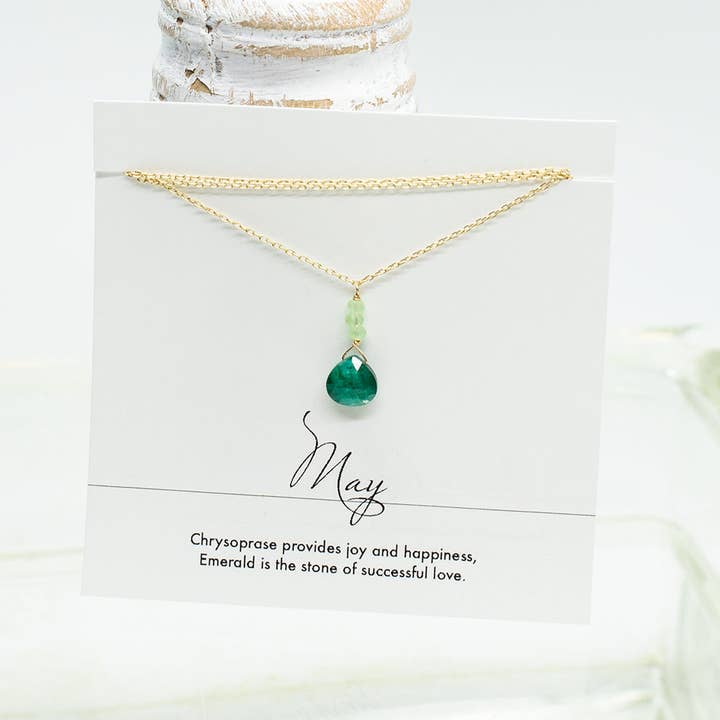 May Raindrop Gold Necklace for wholesale by Susan Roberts Jewelry