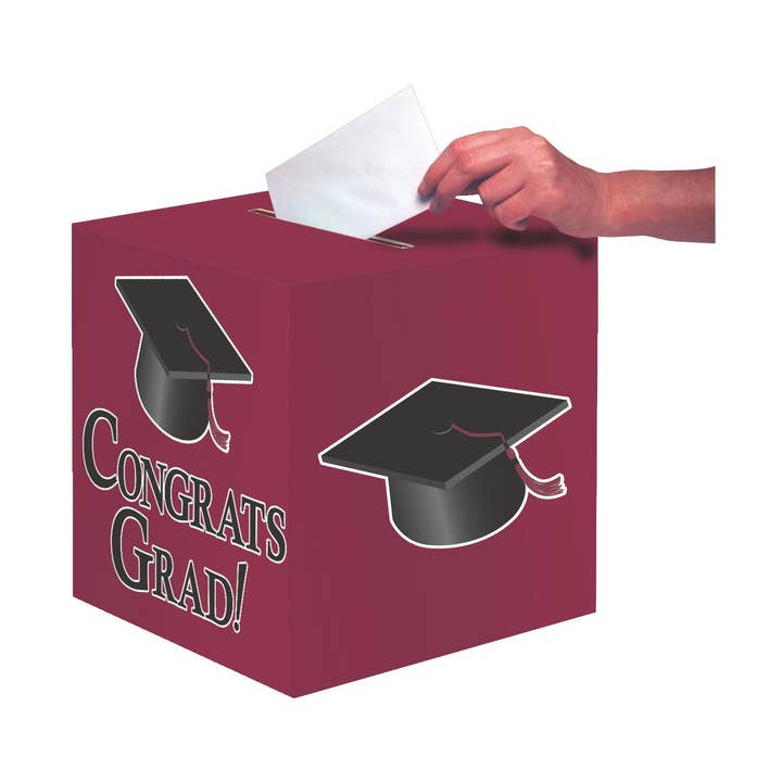 Caixa de cartão Burgundy Parabéns Grad, Caixa com 6 por atacado de KT Supply