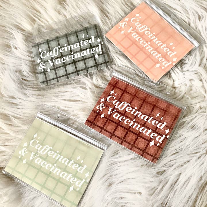 Vaccine Card Holder - Caffeinated & Vaccinated for wholesale by Happyish Brand