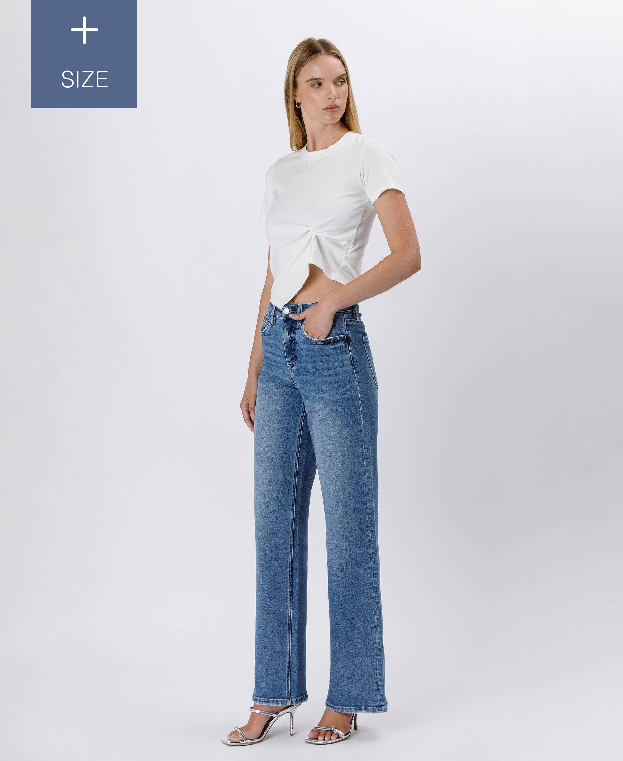 SUPREME PLUS SIZE TUMMY CONTROL SUPER HIGH RISE BAGGY WIDE LV1574-P for wholesale on Faire7