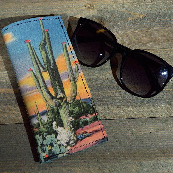 Cactus Eve - Printed Leather Eyeglasses Case for wholesale by backerton