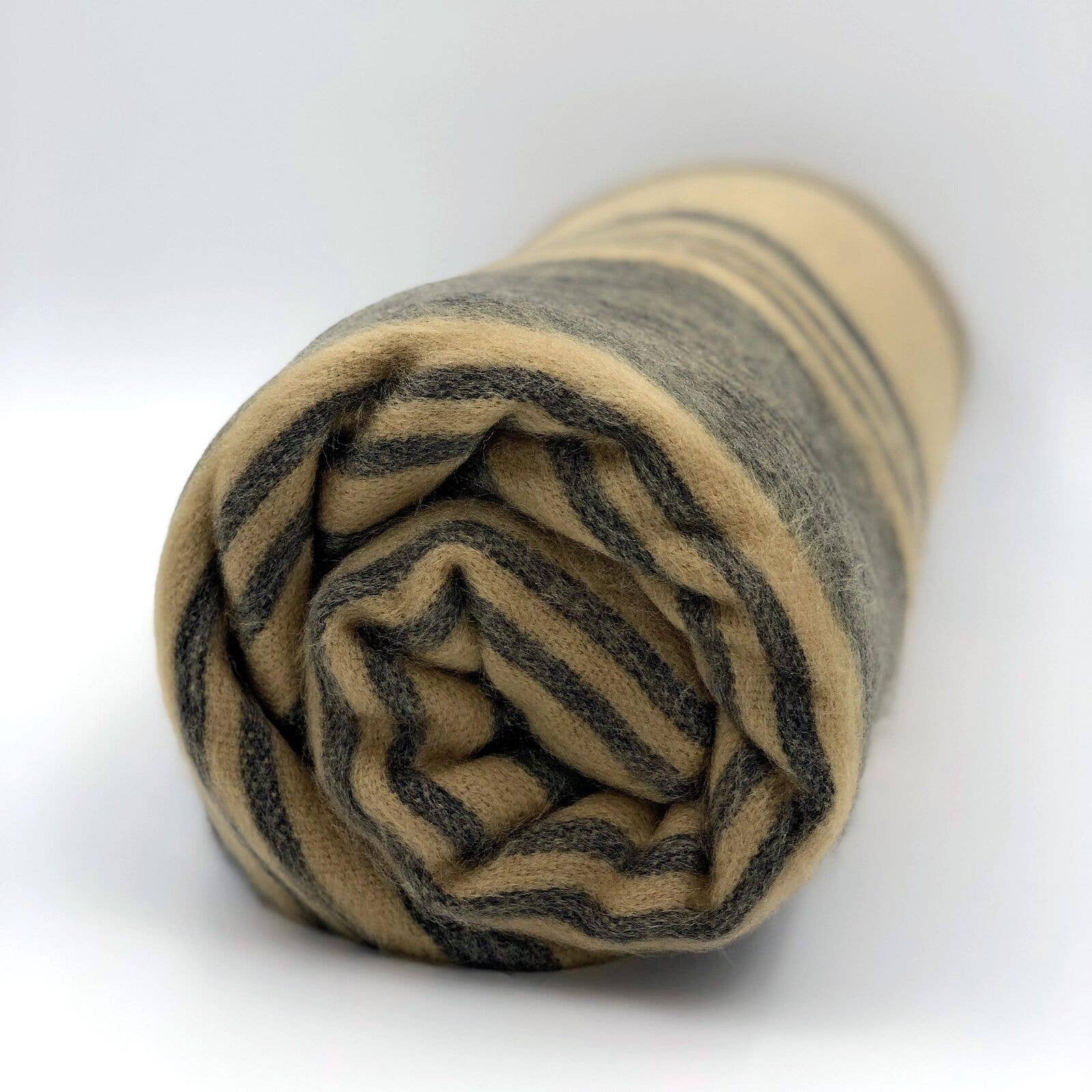 ECUALAMA - Vente Plaids - Couvre-lit en laine d'alpaga doux et chaud pour bébé Motif rayé Dijon9