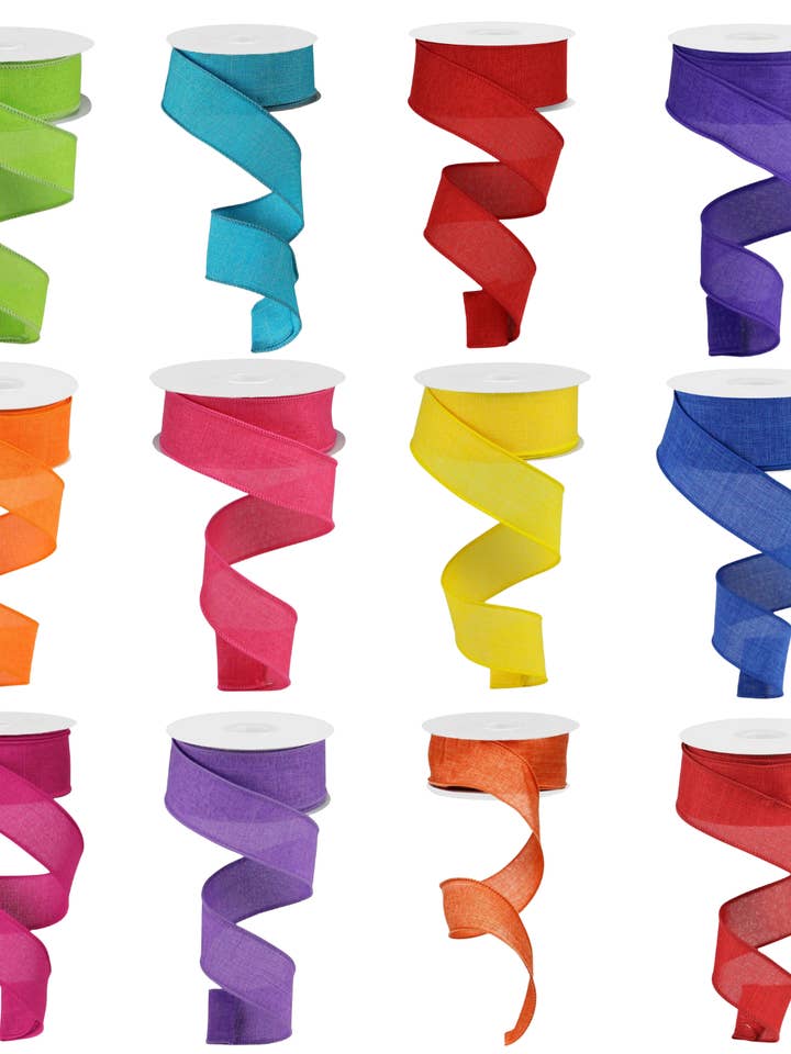 Bright Royal Burlap 1.5" Wired Ribbon for wholesale by Thompson Wholesale
