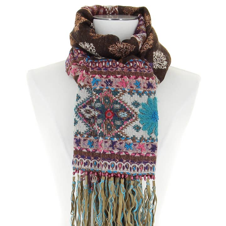 DIWALI PARIS - Wholesale Head Scarf - Women's - LAPONI SCARF - 60% WOOL / 40% COTTON