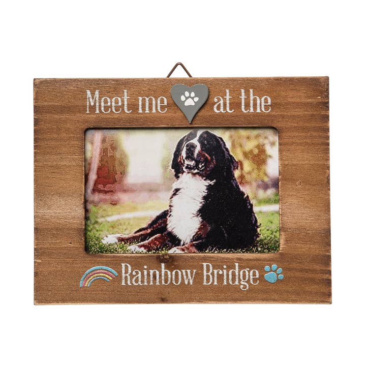 Cadre photo commémoratif pour animaux de compagnie Rainbow Bridge pour la vente par C&F Home