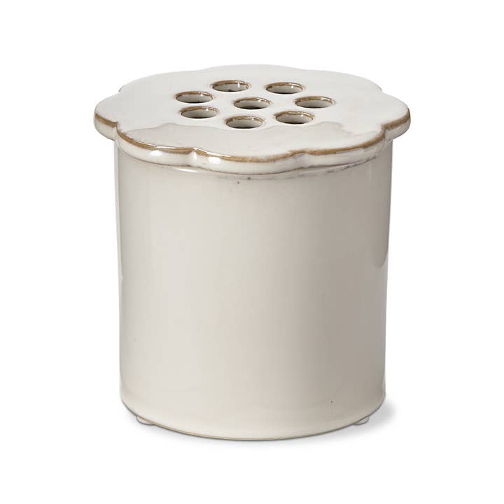 Daisy Ceramic Flower Frog Large White Stoneware Summer for wholesale by tag