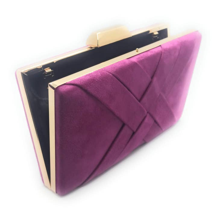 BRANDELIA - Wholesale Clutch Bag - Women's - Handbag Party Bag · Crossbody Suede Violet Gold8