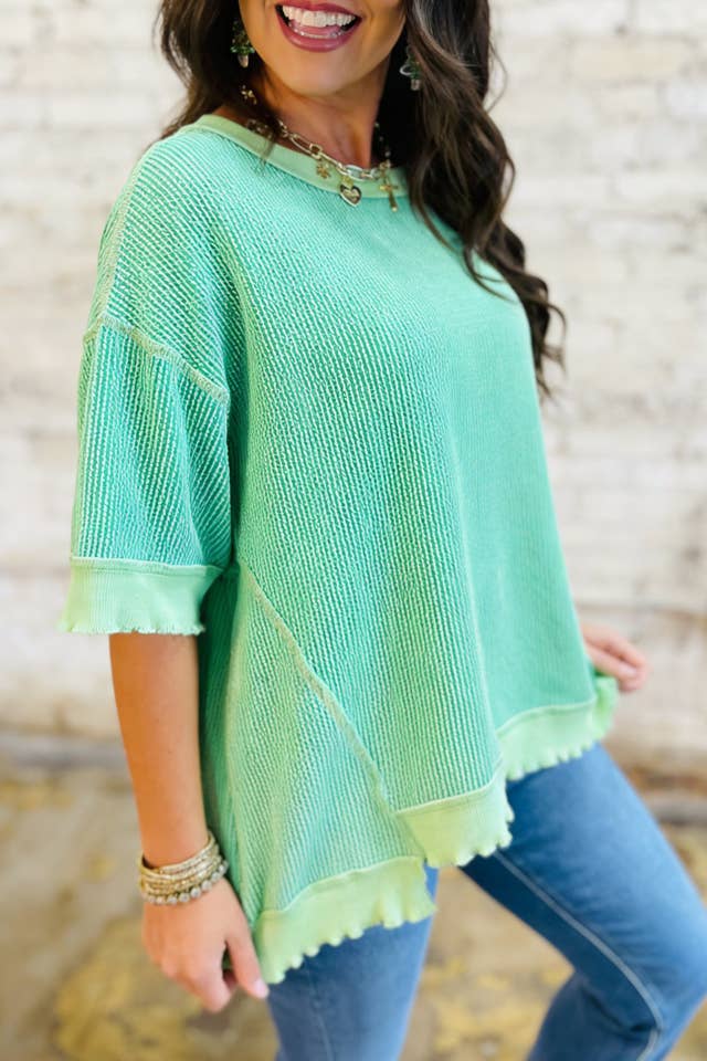 fashionworks - Wholesale Knit Top - Women's - Mardi Gras Twist Rib Uneven Hem Drop Shoulder Loose Knit Top9