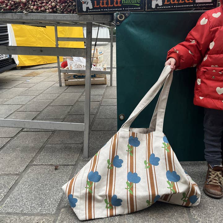 Mathilde Cabanas - Venta al por mayor Bolsas de la compra - Bolsa tulipanes azules (algodón orgánico)