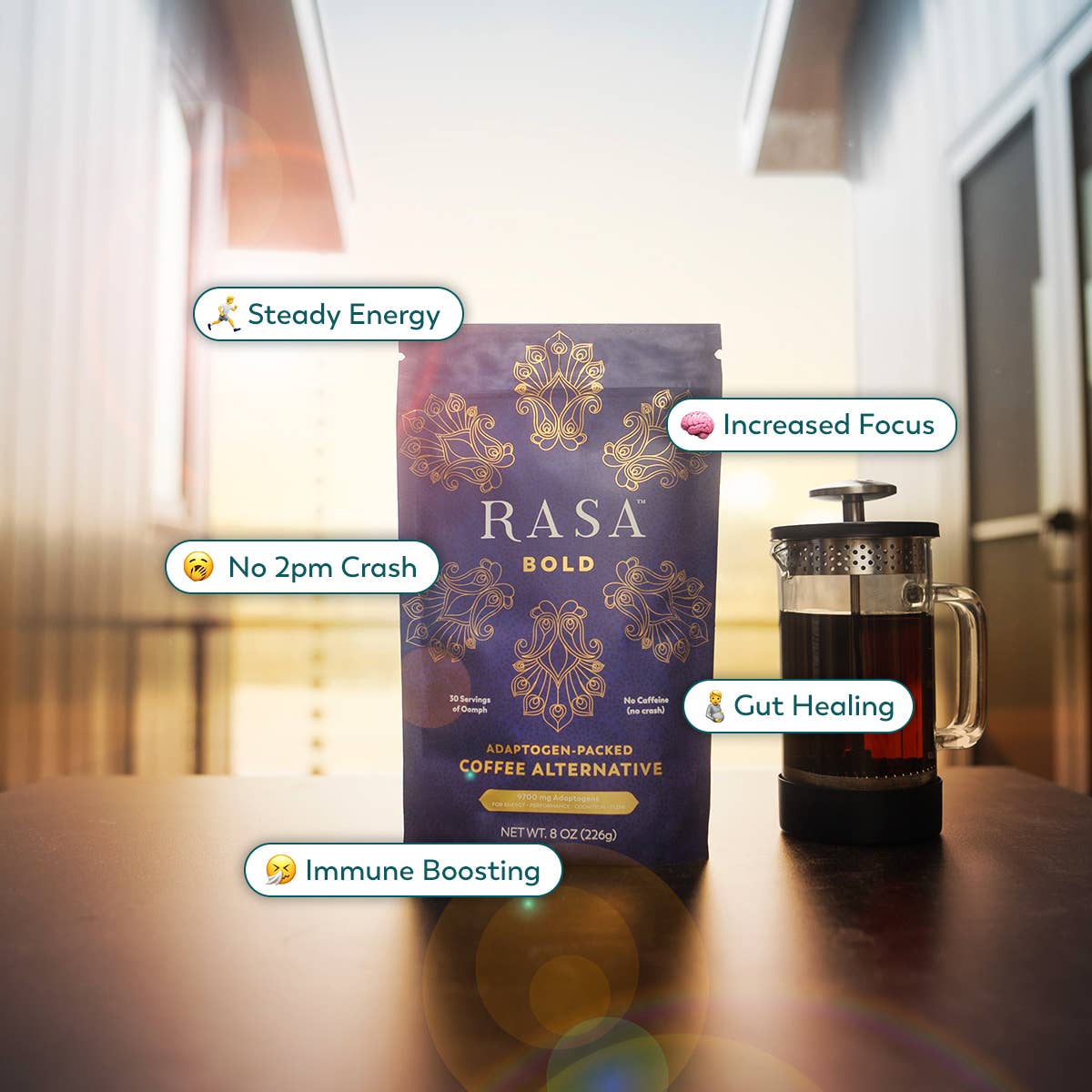 Rasa - #1 in Functional Adaptogens - Wholesale Health/Detox Tea - Rasa Bold | Coffee Alternative | 1 oz2