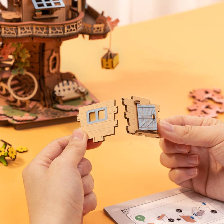 Robotime - Wholesale DIY Craft Kit - TGS04 Sakura Tree House Rolife Wooden Puzzle DIY Craft Kit 2
