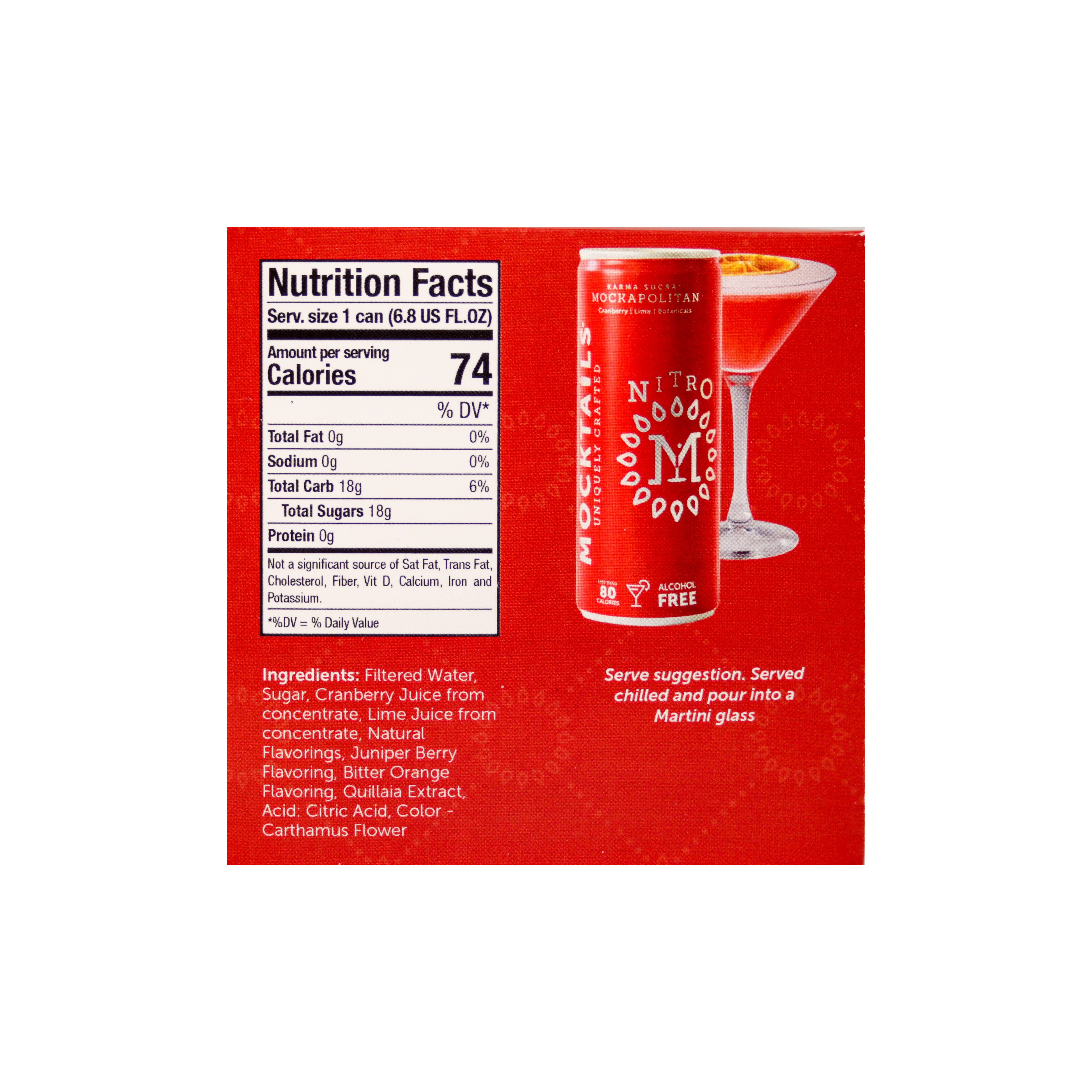 NITRO Mocktails - Wholesale Non-Alcoholic Aperitif/Mocktail - Non-Alcoholic Mockapolitan - Nitro 4PK4