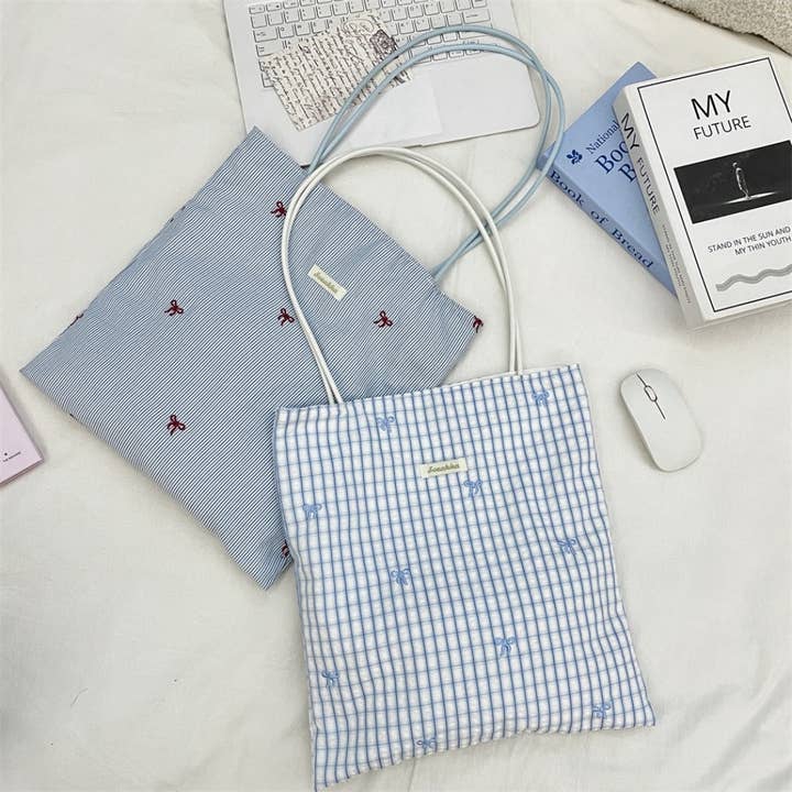 Funkyrel® Atzbranding Limited - Wholesale Tote Bag - Women's - Cosbai – Sweet Gingham Shoulder Tote Bag8