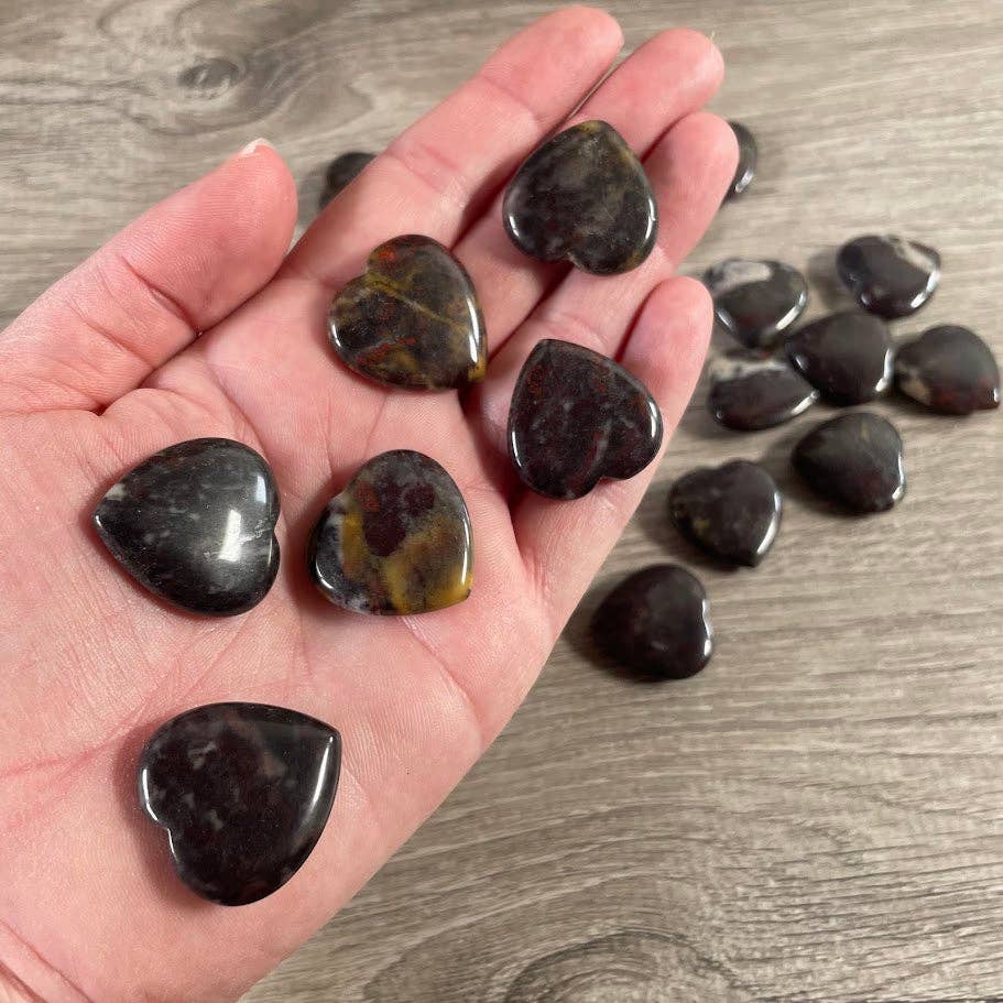 Keystone Crystals - Wholesale Spiritual Stone/Crystal - Gemstone Flat Heart Carvings 1-Inch  – Bulk Crystal Hearts2