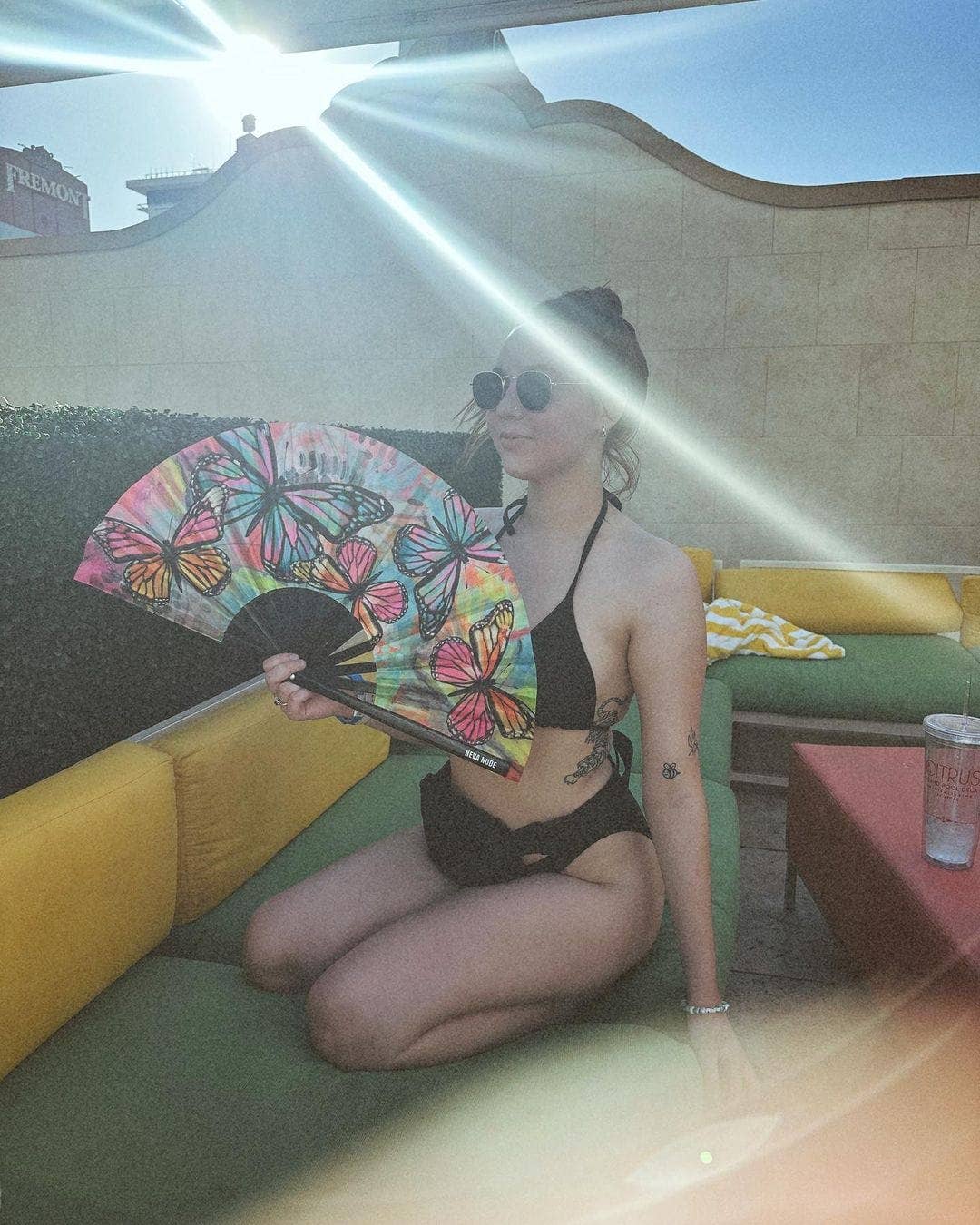 MULTI Flutter By Butterfly Super Blacklight Reactive Folding Fan for wholesale on Faire4