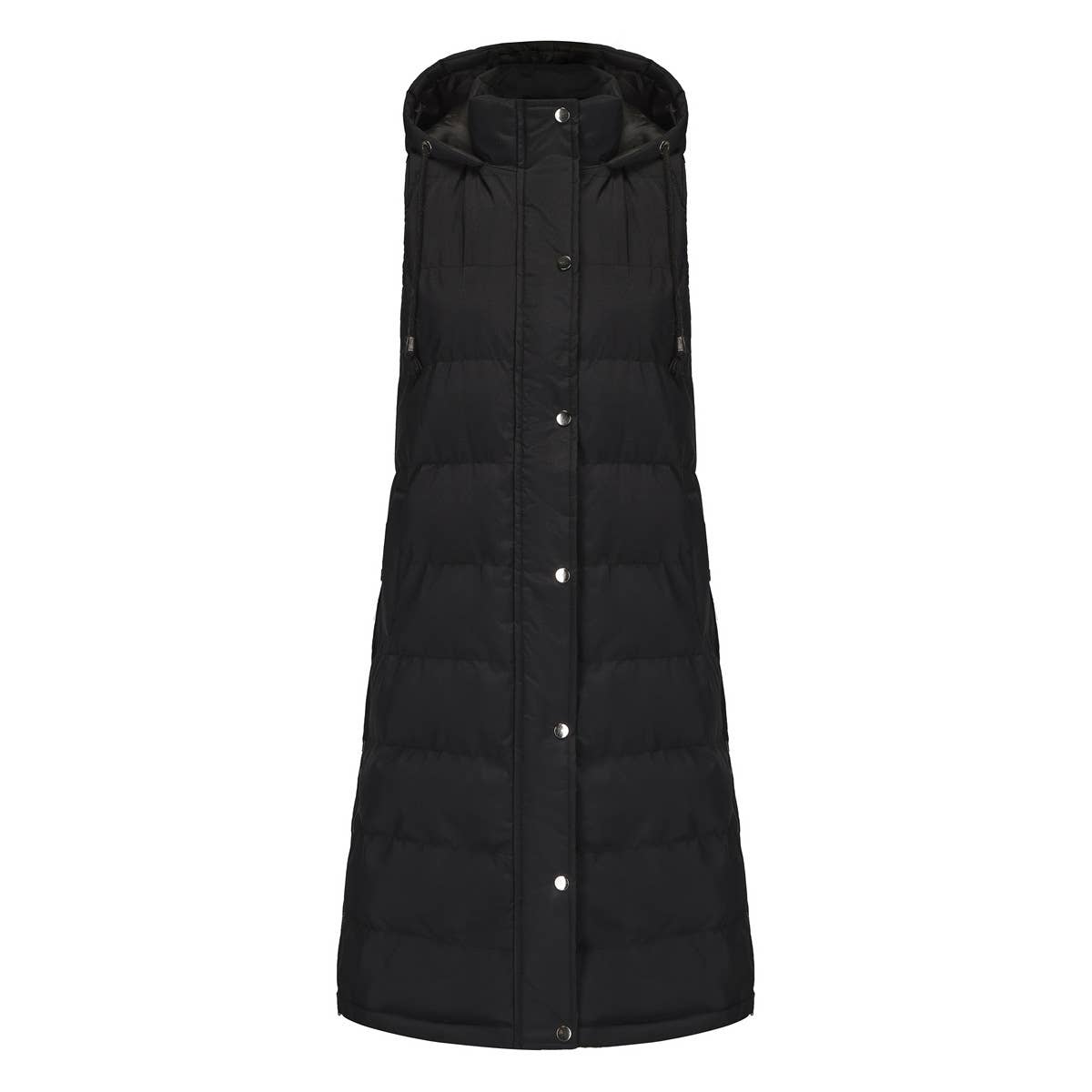 Lily Clothing - Wholesale Outerwear Vest - Women's - Solid-color hooded sleeveless cotton-padded vest8