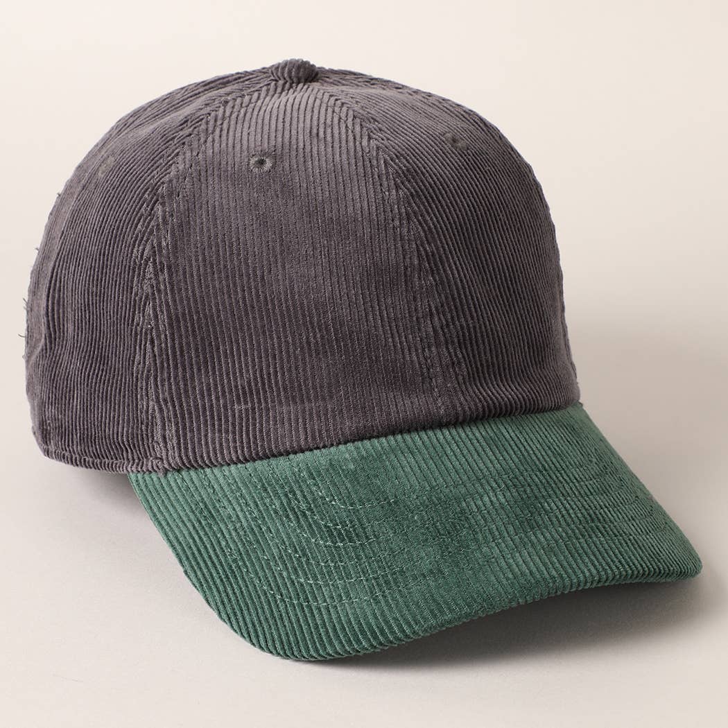 Fashion City - Wholesale Baseball Cap - Unisex - Corduroy Two-Tone Adjustable Baseball Cap35