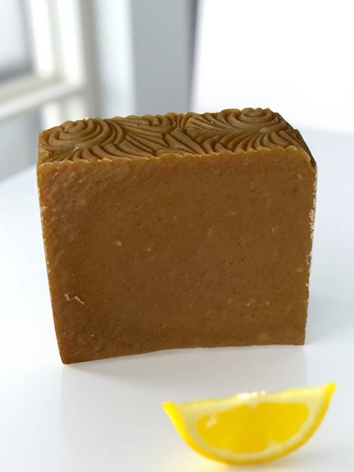 Turmeric Lemon Face Soap for wholesale by Bubble Mountain Co