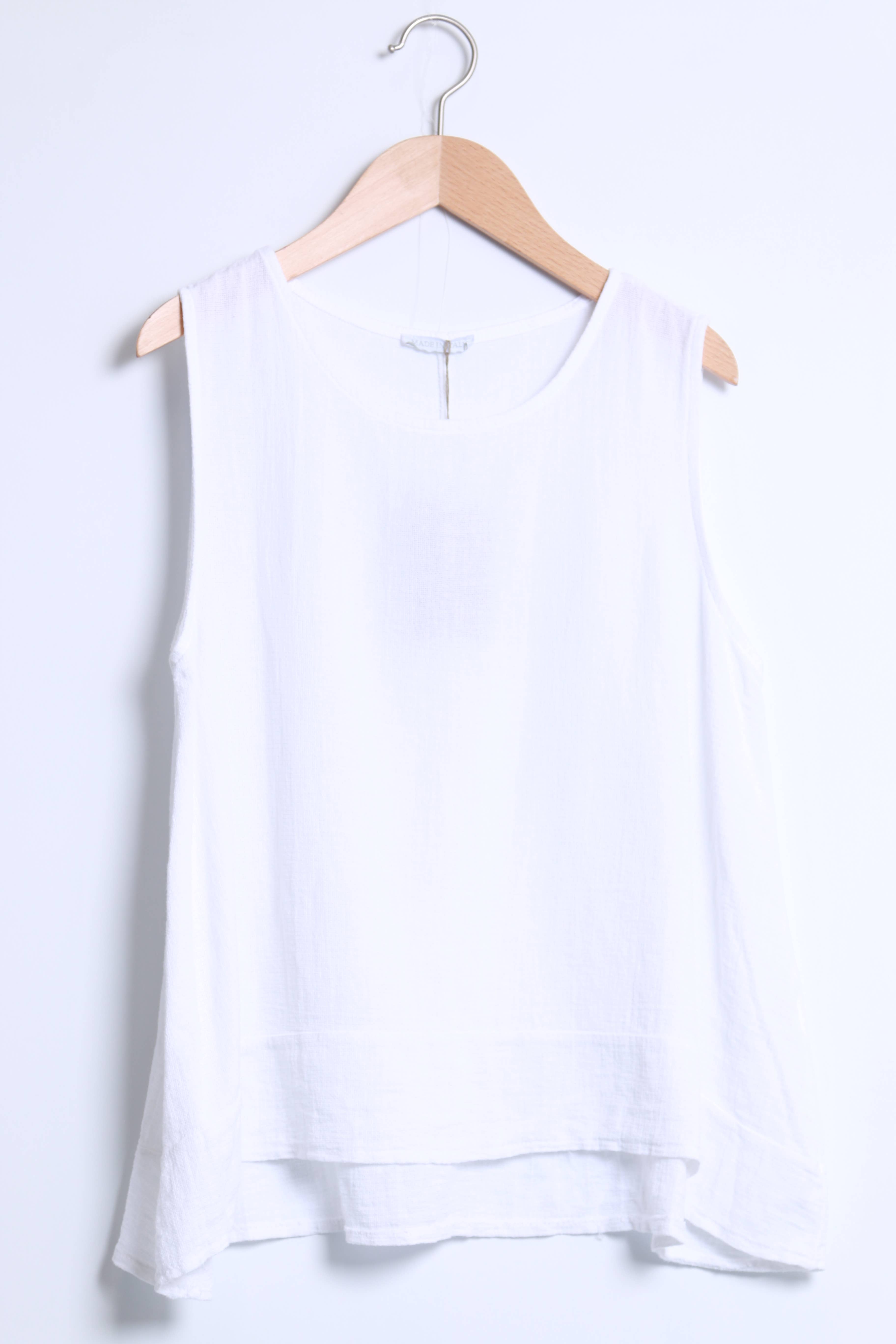 Shyloh - Vendita all'ingrosso Camicetta - Donna - Top ampio senza maniche in lino cotone 158188