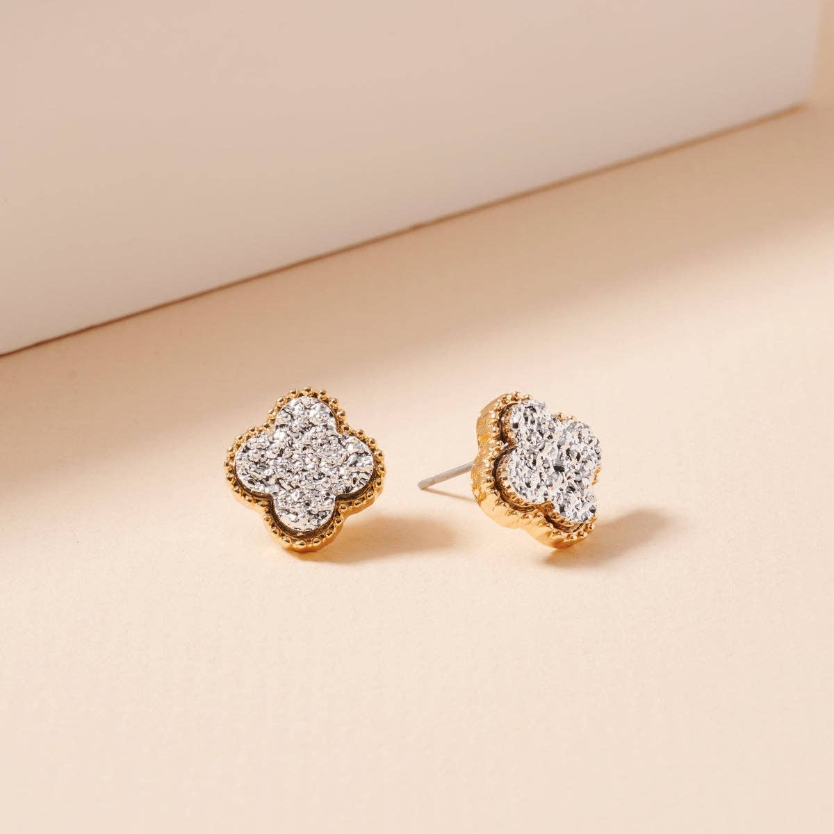 Frem - Wholesale Stud/Post Earrings - Mini Druzy Flower Stud Earrings20