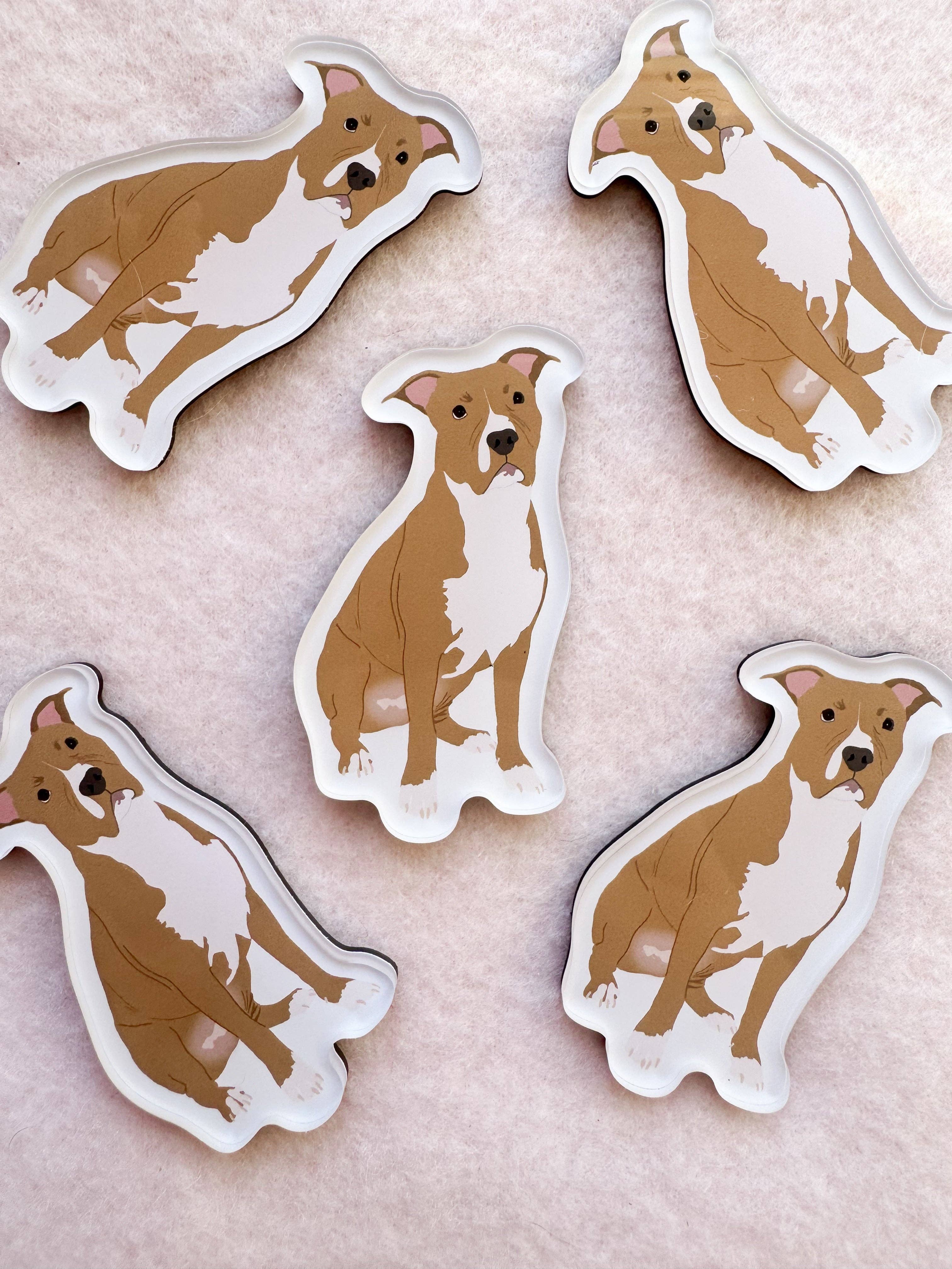 Our Cheery Corner - Wholesale Magnet - Pit Bull (brown/red) Magnet0