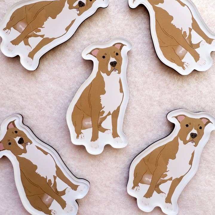 Our Cheery Corner - Wholesale Magnet - Pit Bull (brown/red) Magnet