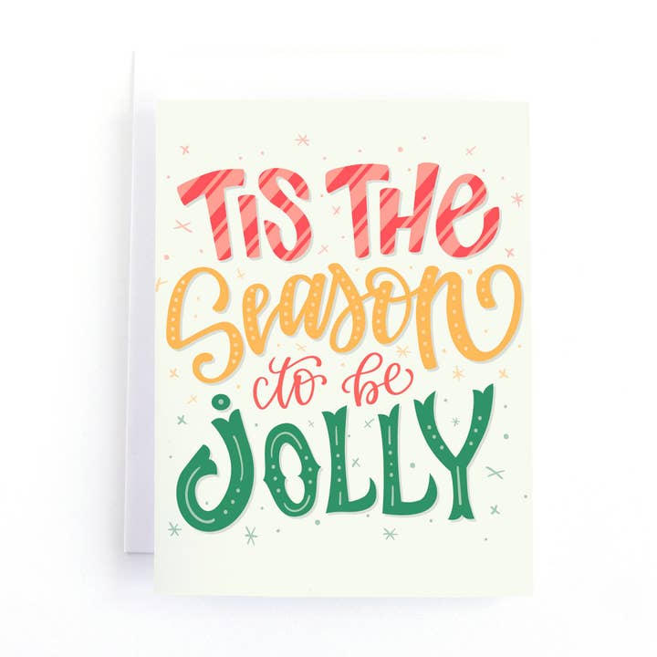 Tis the Season to Be Jolly Christmas Card for wholesale by Pedaller Designs