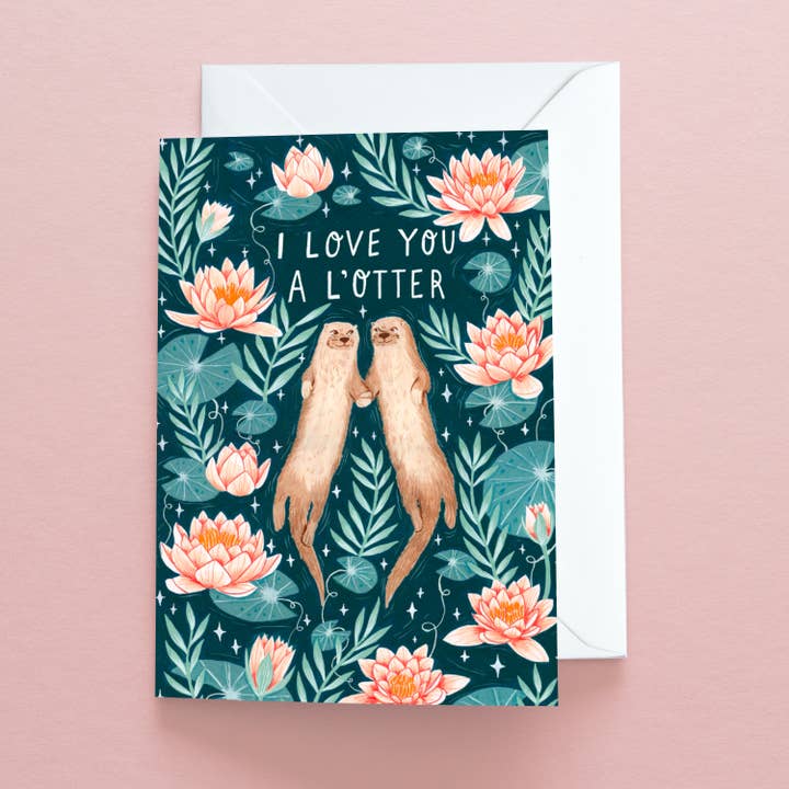 I Love You A L'Otter Greetings Card for wholesale by Papio Press
