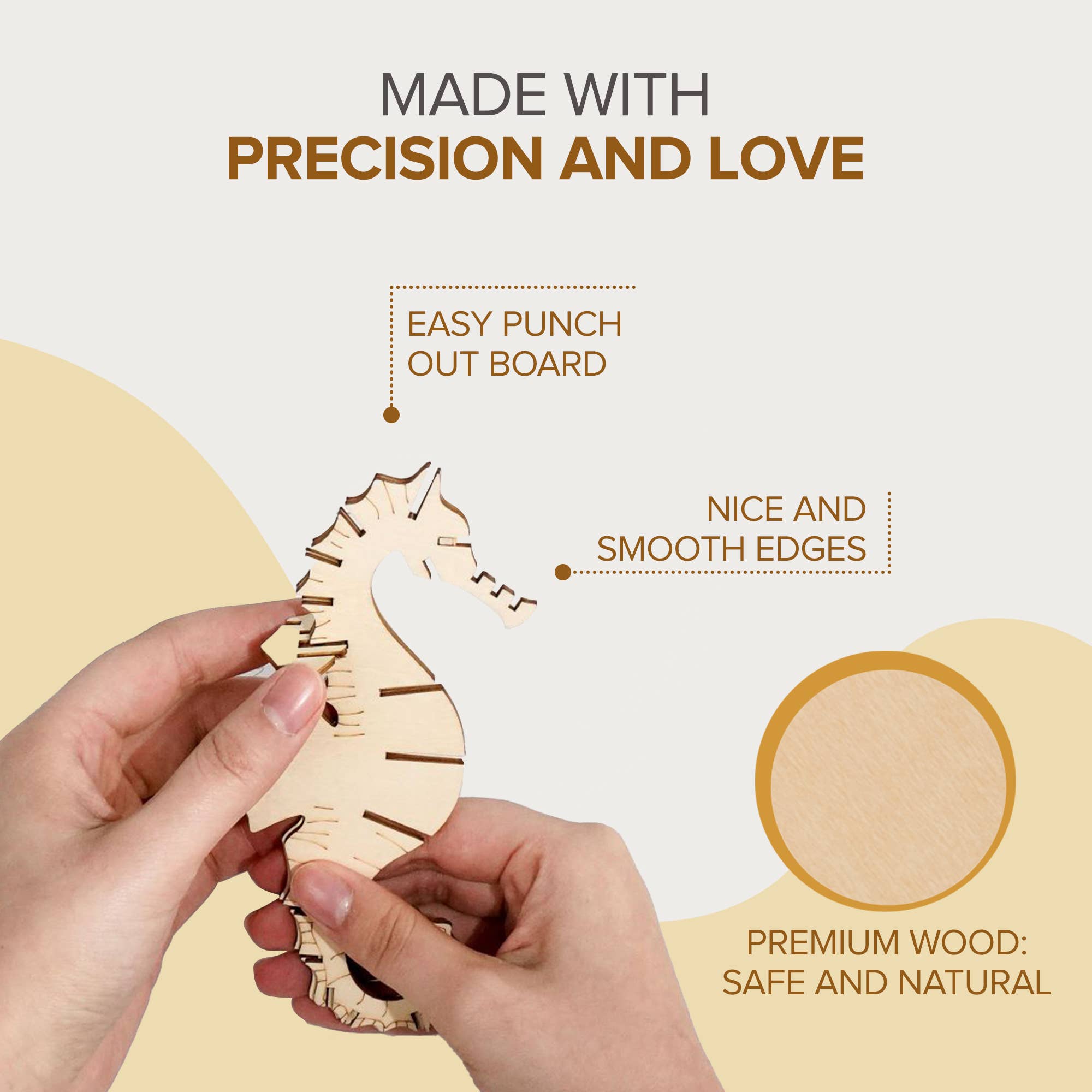 Hands Craft - Wholesale Puzzle - Kids - 3D Laser Cut Wooden Puzzle Bundle Pack: Sea Animals4